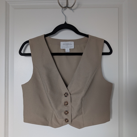 Anthropologie Mare Mare Beige Button-Down Vest / Top - Picture 5 of 10